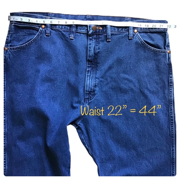 WRANGLER® COWBOY CUT® ORIGINAL FIT JEAN IN STONEWASHED Size W44 X L32” NWOT FLAW - Picture 9 of 16